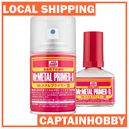 METAL PRIMER R and Pre-thinned Base Coat Spray by GSI MR HOBBY for Gunpla Gundam RC and Scale Models