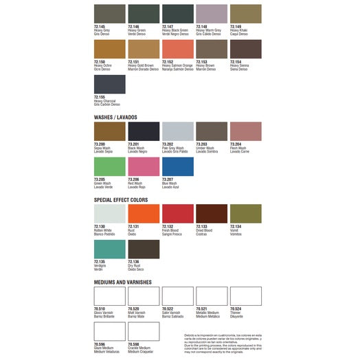 VALLEJO GAME COLOR/INK V 72.089-72.106 Safe Pre-thinned Ready-to-spray Water-based Hobby Paint 17ML for  Figure