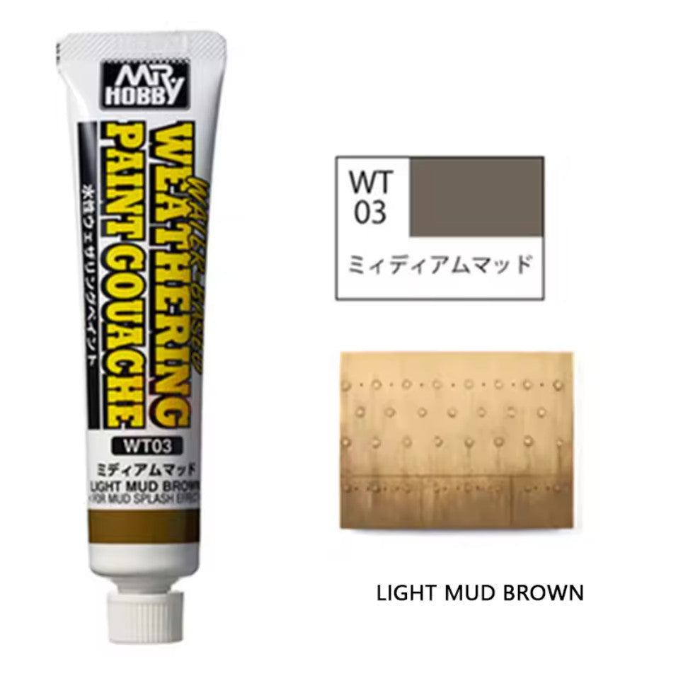 Water-Based Weathering Paint Gouache by MR.HOBBY GUNZE GSI WT01-WT06 20ml Tube Aging Effect Paint Pigment Model Coloring