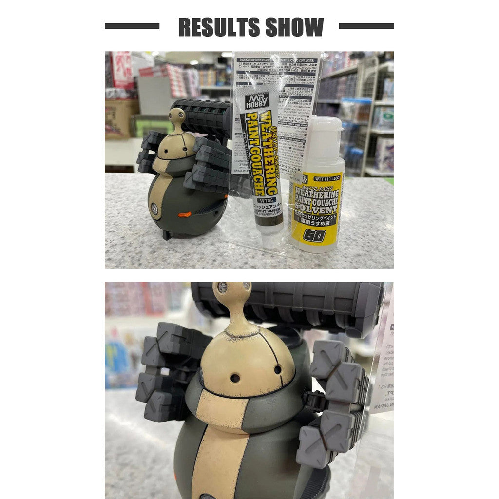 Water-Based Weathering Paint Gouache by MR.HOBBY GUNZE GSI WT01-WT06 20ml Tube Aging Effect Paint Pigment Model Coloring
