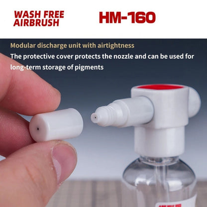 Wash Free Airbrush HM-160 – Easy Modular Spray Gun by HobbyMio for Model Kits & DIY Crafts