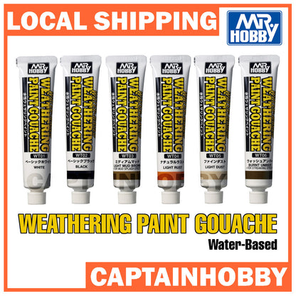 Water-Based Weathering Paint Gouache by MR.HOBBY GUNZE GSI WT01-WT06 20ml Tube Aging Effect Paint Pigment Model Coloring