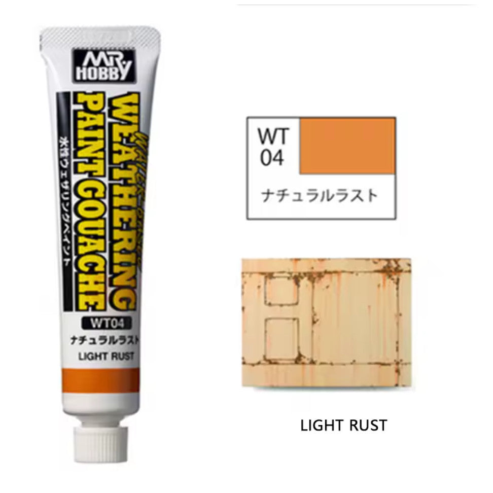 Water-Based Weathering Paint Gouache by MR.HOBBY GUNZE GSI WT01-WT06 20ml Tube Aging Effect Paint Pigment Model Coloring
