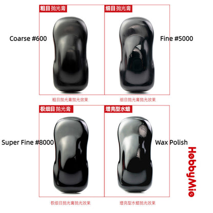 🇸🇬 HobbyMio Model Polishing Compound & Wax – 600/5000/8000 Grit Polisher for Car Plastic Models