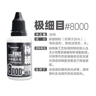 🇸🇬 HobbyMio Model Polishing Compound & Wax – 600/5000/8000 Grit Polisher for Car Plastic Models