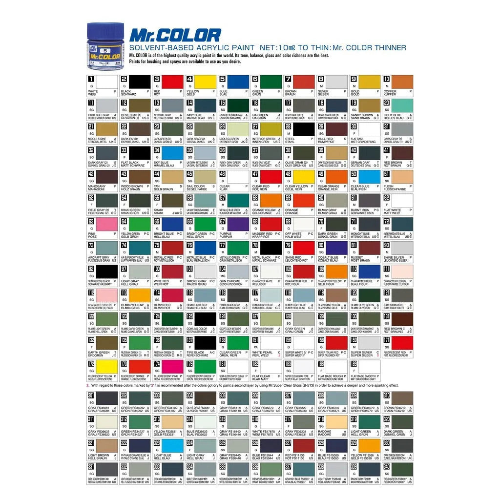 [SG Local] Mr. Color C59-C135 Lacquer Paint 10ml by Mr. Hobby for Gundam Airbrush & Scale Model