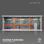 1:64 Scale Die-Cast Car Parking Diorama – Stackable PVC Display Garage with LED Lights