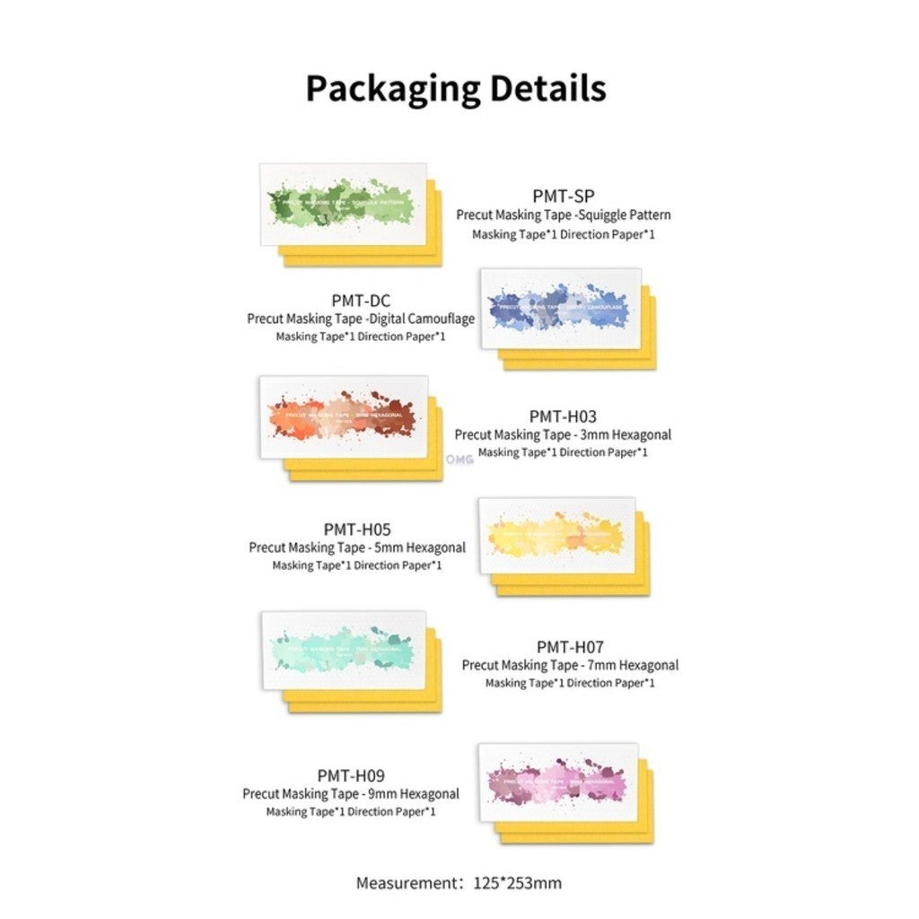 DSPIAE PMT Pre-Cut Masking Tape PMT-H03 to H09 for Gundam Gunpla GK Model Painting DIY Hobby Tool