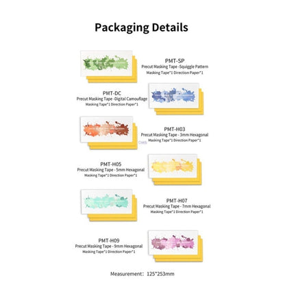 DSPIAE PMT Pre-Cut Masking Tape PMT-H03 to H09 for Gundam Gunpla GK Model Painting DIY Hobby Tool