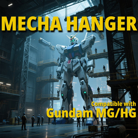 Mecha Maintenance Dock Hanger with 16 Crew –Fits MG HG 1/100 1/144 Gundam, DIY Kit Assembly Required