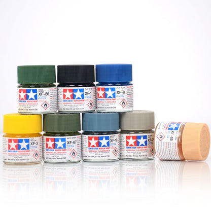 Tamiya Acrylic Paint XF Series – Water-Based Flat Colors XF-1 to XF-90 for Gunpla & Scale Model Kits