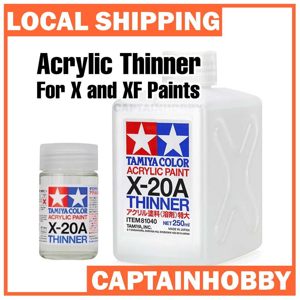 Tamiya X-20A Acrylic Thinner TA81040 – Water-Based Paint Thinner for X/XF Series Model Paints