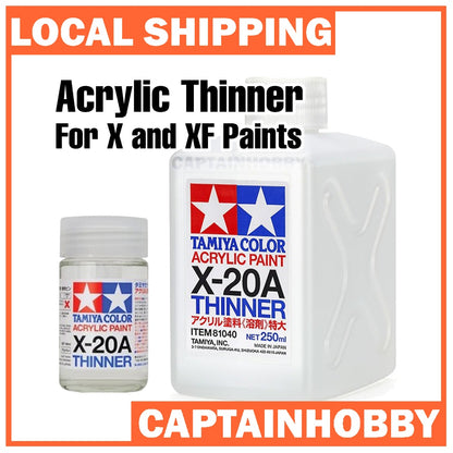 Tamiya X-20A Acrylic Thinner TA81040 – Water-Based Paint Thinner for X/XF Series Model Paints