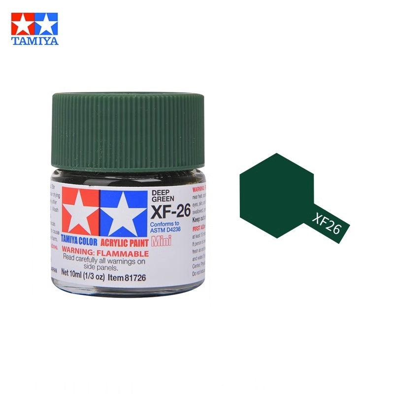 Tamiya Acrylic Paint XF Series – Water-Based Flat Colors XF-1 to XF-90 for Gunpla & Scale Model Kits