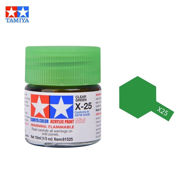 Tamiya Acrylic Paint X Series – Water-Based Gloss Colors X-1 to X-35 for Plastic Models, Gunpla