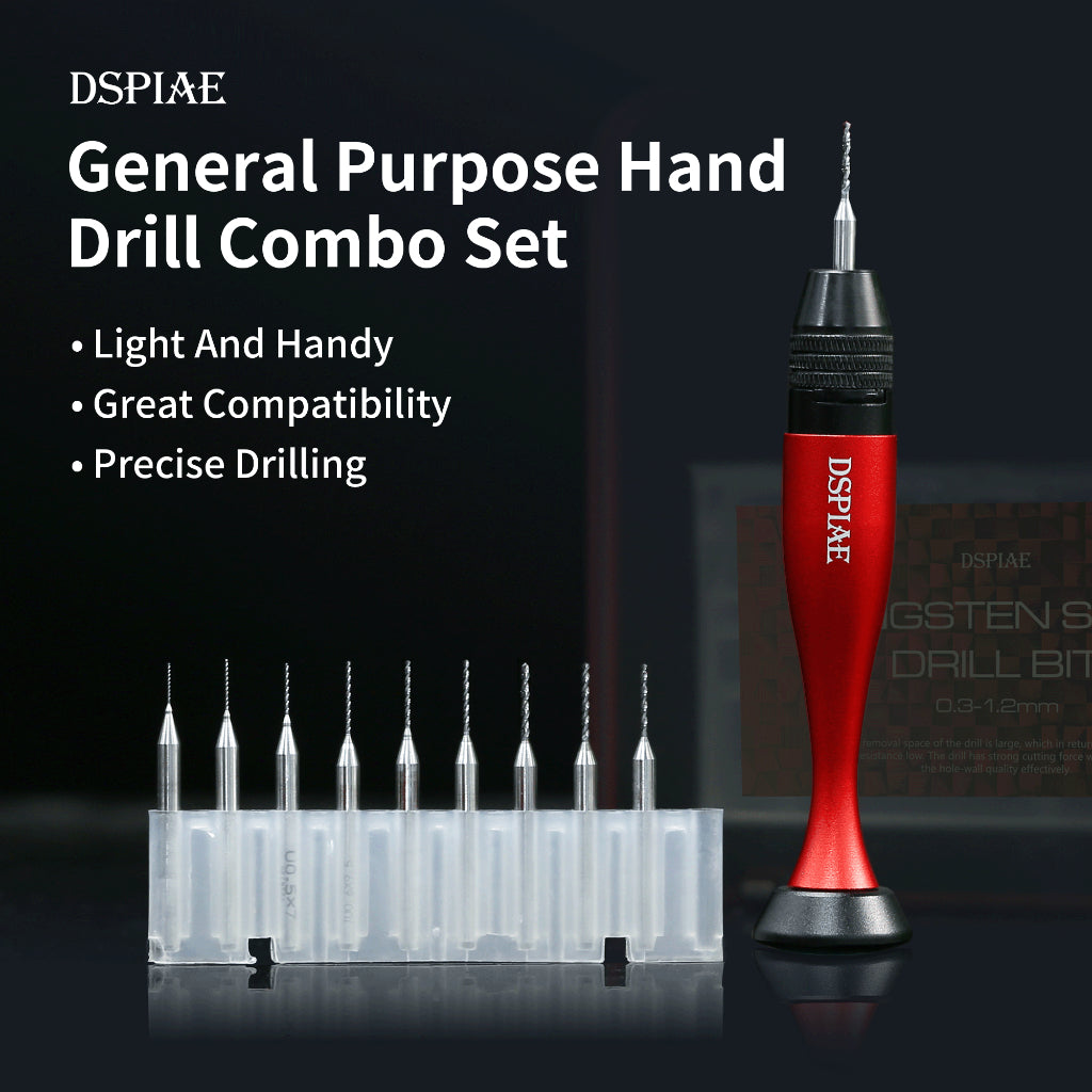 DSPIAE Hobby Pin Vise Drill Set for Gundam, Gunpla, Scale Model Building & Kit Customization AT-VHDS