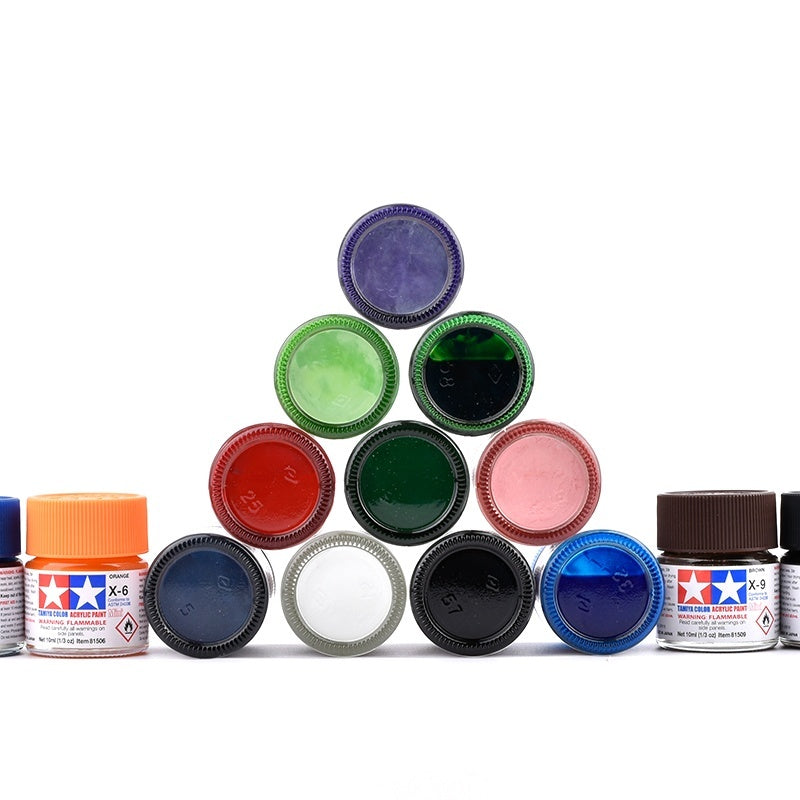 Tamiya Acrylic Paint X Series – Water-Based Gloss Colors X-1 to X-35 for Plastic Models, Gunpla