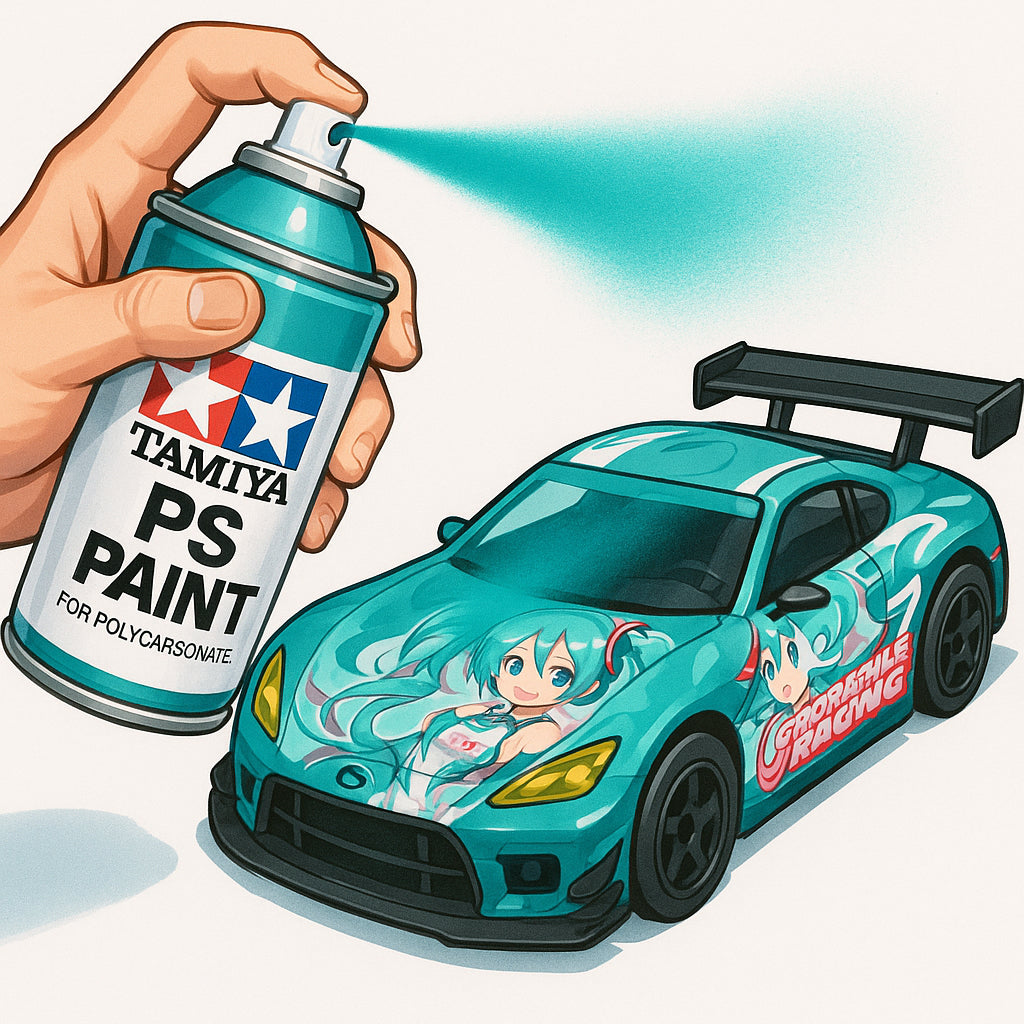 Tamiya PS Spray Paint for RC Bodies –Polycarbonate Paint PS-1 to PS-60 For Transparent & Lexan Shell