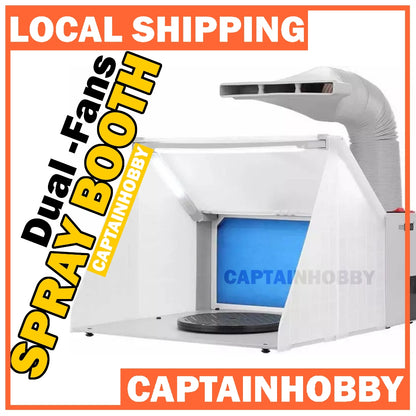 🔥1 Year Warranty🔥 Portable Airbrushing Spray Booth with LED Light Water Curtain for Gundam Miniature