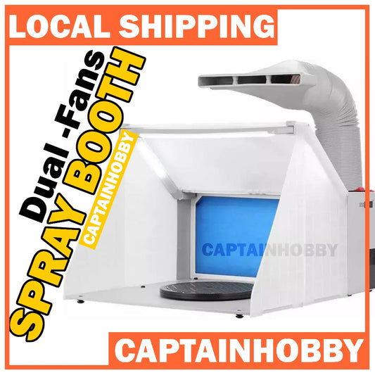 🔥1 Year Warranty🔥 Portable Airbrushing Spray Booth with LED Light Water Curtain for Gundam Miniature
