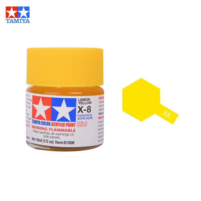 Tamiya Acrylic Paint X Series – Water-Based Gloss Colors X-1 to X-35 for Plastic Models, Gunpla