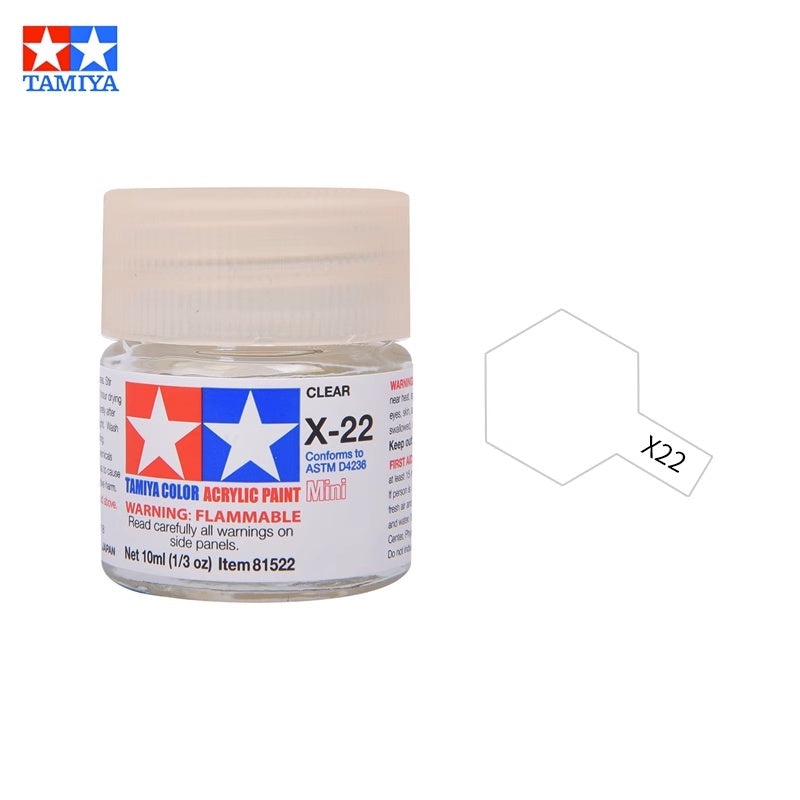 Tamiya Acrylic Paint X Series – Water-Based Gloss Colors X-1 to X-35 for Plastic Models, Gunpla