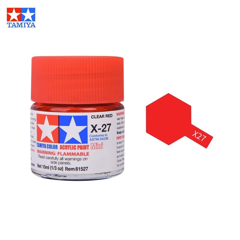 Tamiya Acrylic Paint X Series – Water-Based Gloss Colors X-1 to X-35 for Plastic Models, Gunpla