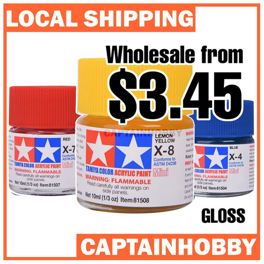 Tamiya Acrylic Paint X Series – Water-Based Gloss Colors X-1 to X-35 for Plastic Models, Gunpla