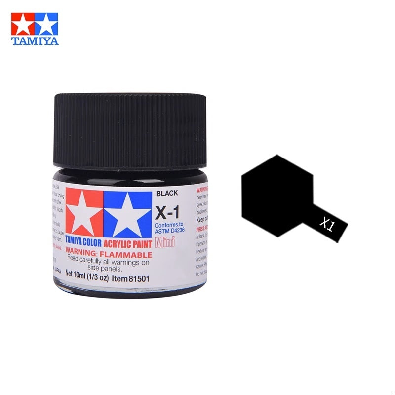 Tamiya Acrylic Paint X Series – Water-Based Gloss Colors X-1 to X-35 for Plastic Models, Gunpla