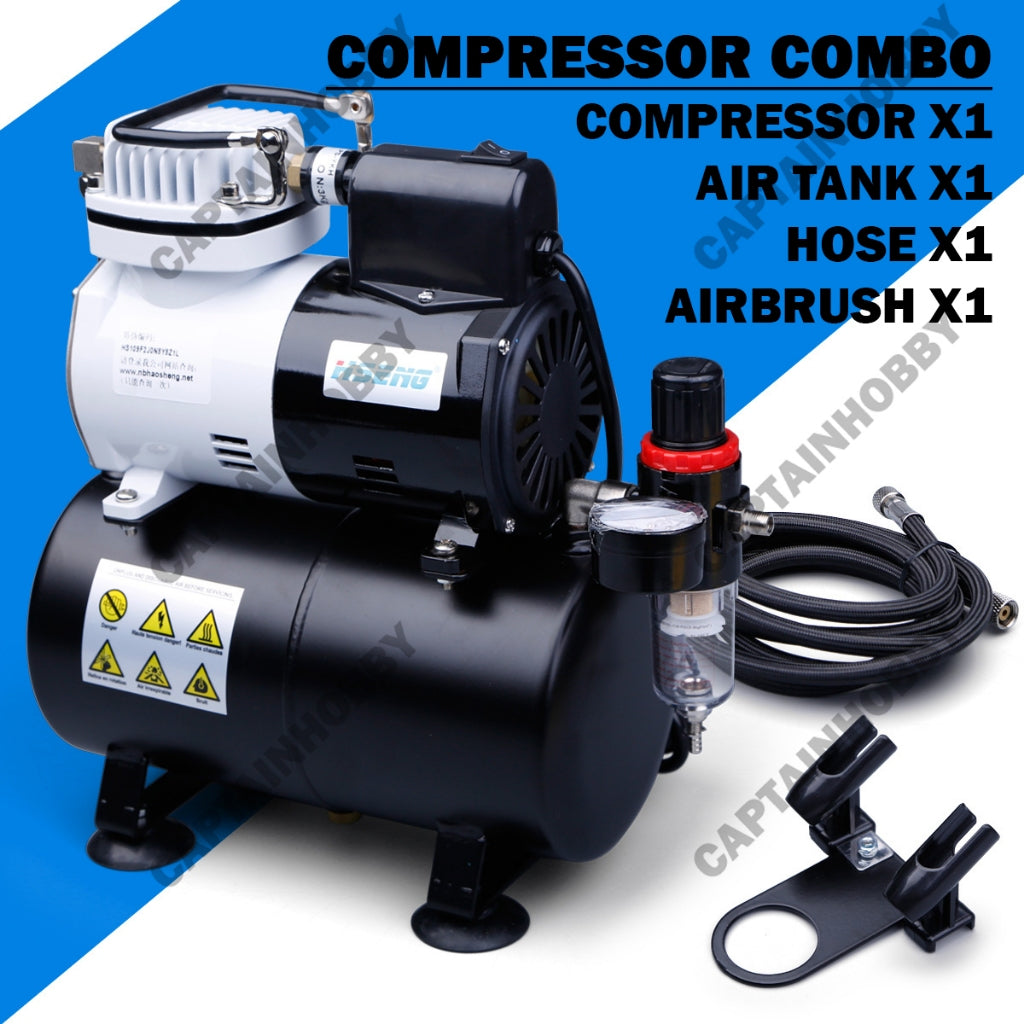 🇸🇬 Pro Airbrushing Compressor Kits Multiple Options with Air Tank & Mini for Gundam Gunpla Tamiya
