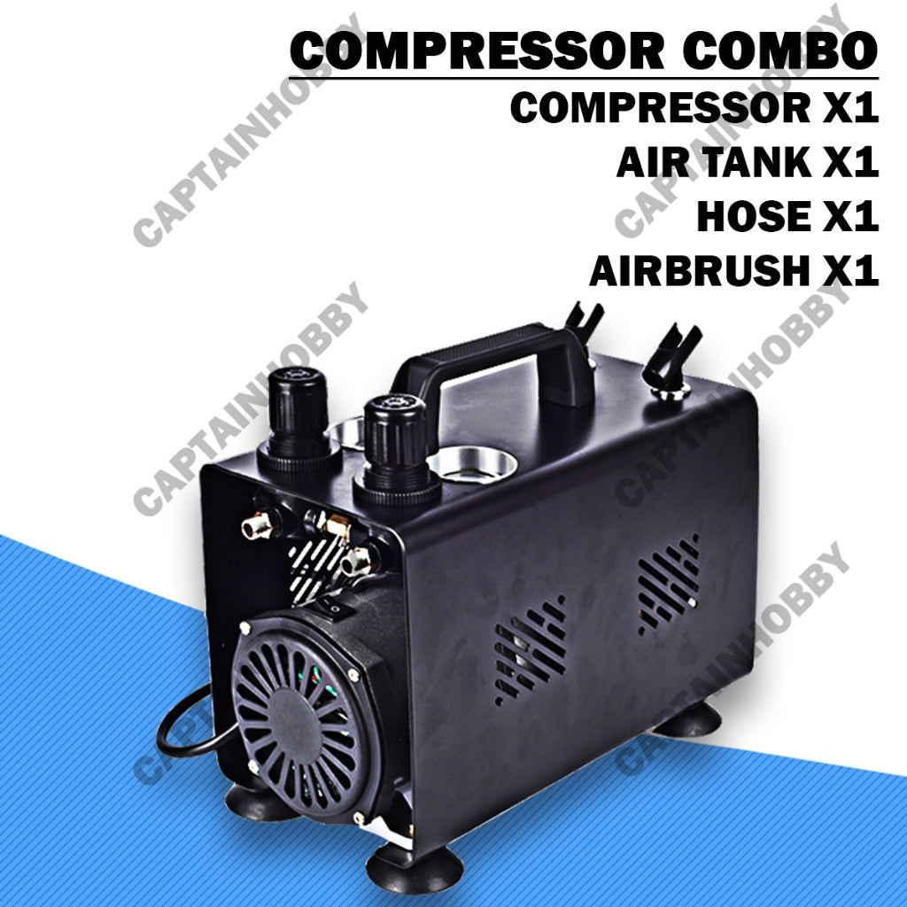 🇸🇬 Pro Airbrushing Compressor Kits Multiple Options with Air Tank & Mini for Gundam Gunpla Tamiya