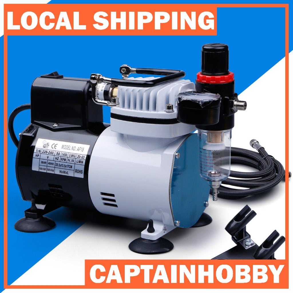 🇸🇬 Pro Airbrushing Compressor Kits Multiple Options with Air Tank & Mini for Gundam Gunpla Tamiya