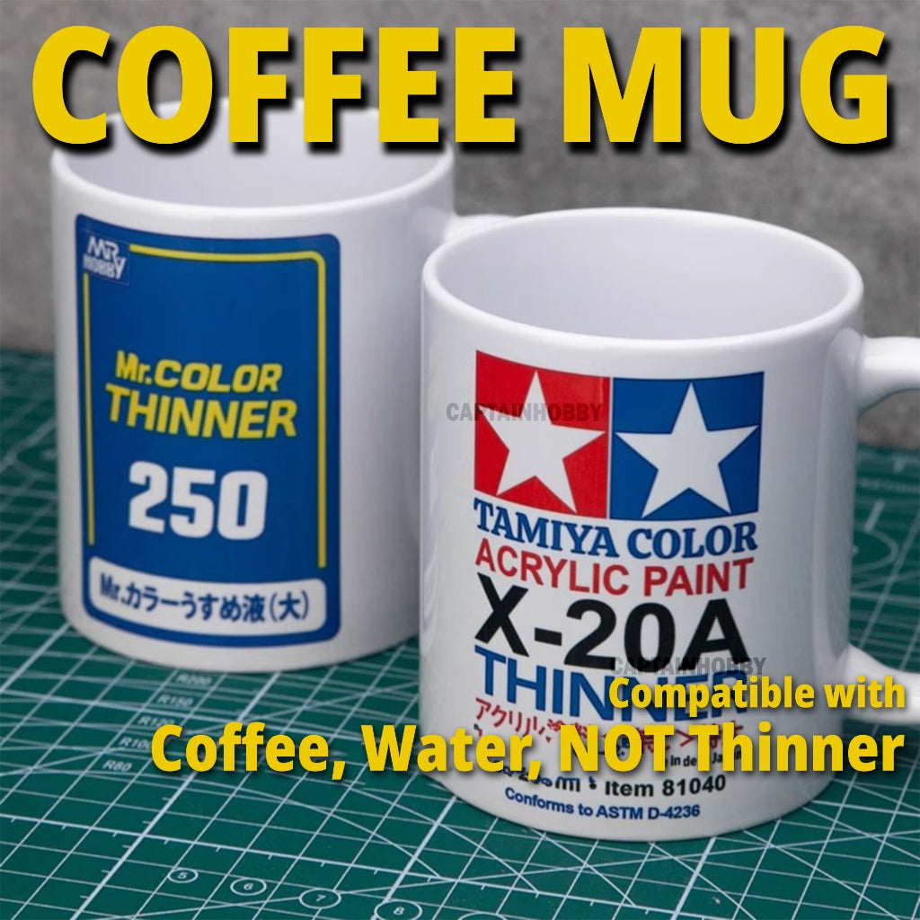 Model Kit Coffee Mug | Tamiya & Mr. Color Thinner Style | Funny Gift for Hobby Fans