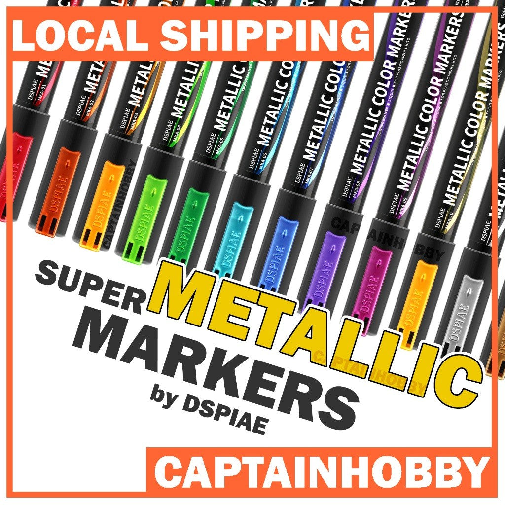 DSPIAE Super Metallic Marker MKA MKS Chrome Silver Gold Paint Pen for Gunpla Gundam Model Hobby DIY