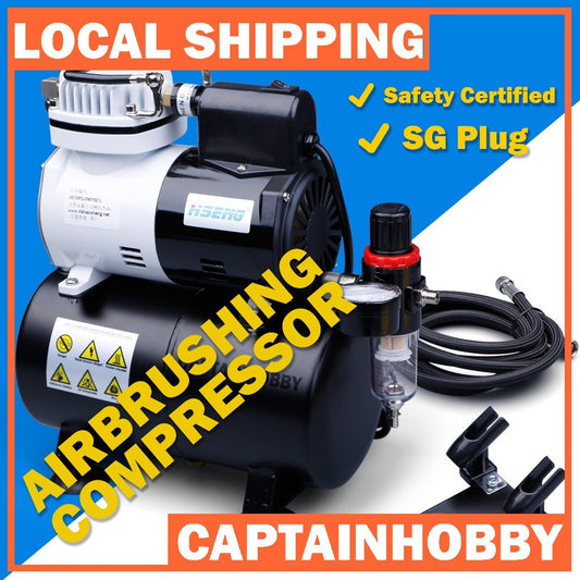 🇸🇬 Pro Airbrushing Compressor Kits Multiple Options with Air Tank & Mini for Gundam Gunpla Tamiya