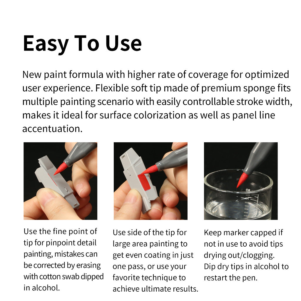 🇸🇬 DSPIAE MKM/MKS/MKA Markers | Soft Tip/Metallic/Panel Liner/Eraser for Gunpla & Desktop Miniature