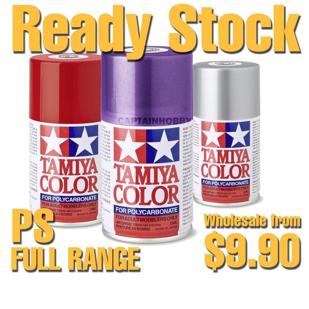 Tamiya PS Spray Paint for RC Bodies –Polycarbonate Paint PS-1 to PS-60 For Transparent & Lexan Shell