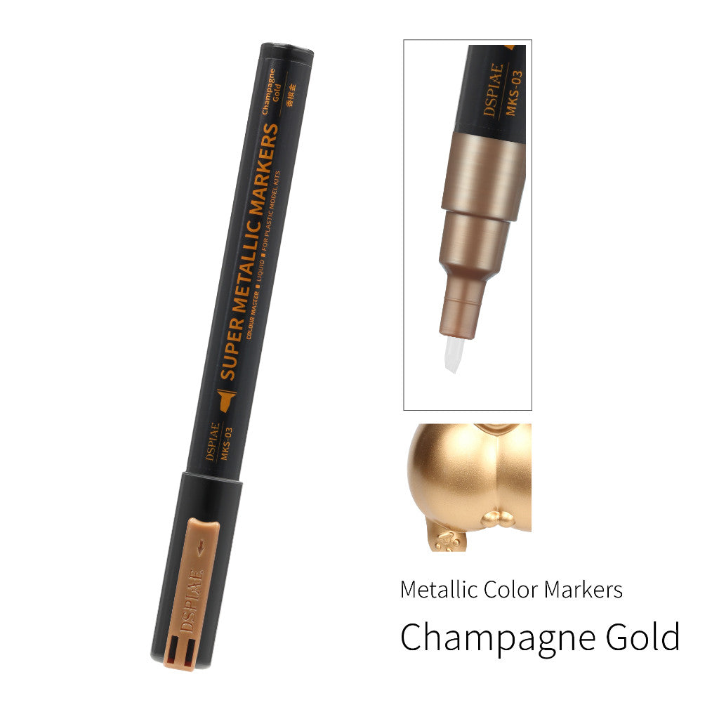 DSPIAE Super Metallic Marker MKA MKS Chrome Silver Gold Paint Pen for Gunpla Gundam Model Hobby DIY