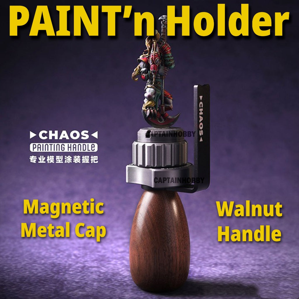 Hobby Miniature Painting Holder | Ergonomic Tabletop Wargame Grip | Magnetic Aluminum Swappable Cap