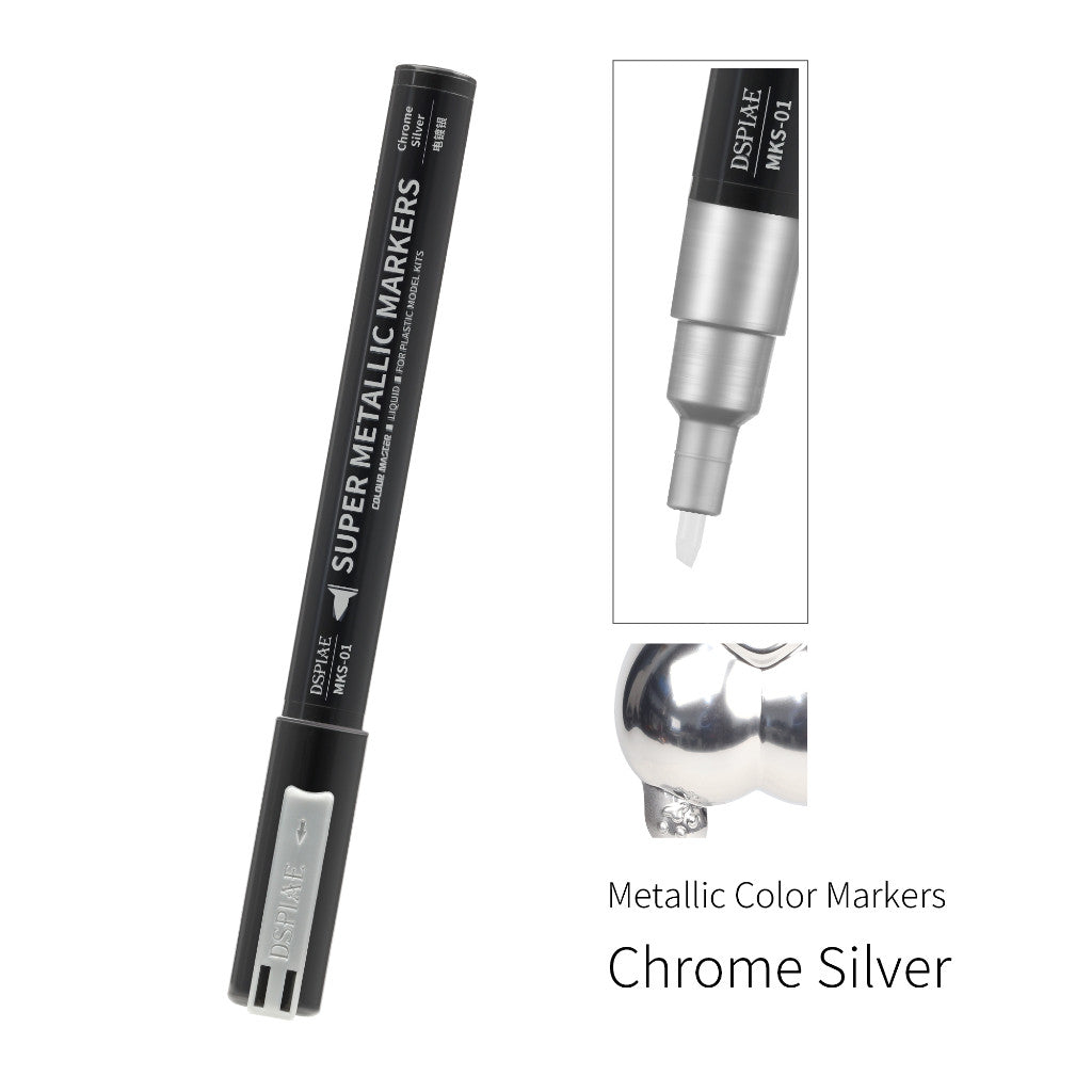 DSPIAE Super Metallic Marker MKA MKS Chrome Silver Gold Paint Pen for Gunpla Gundam Model Hobby DIY