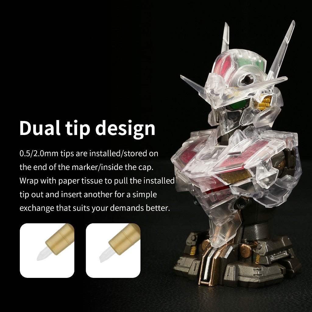 DSPIAE Super Metallic Marker MKA MKS Chrome Silver Gold Paint Pen for Gunpla Gundam Model Hobby DIY