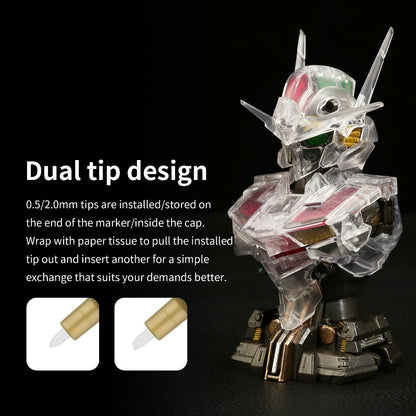DSPIAE Super Metallic Marker MKA MKS Chrome Silver Gold Paint Pen for Gunpla Gundam Model Hobby DIY