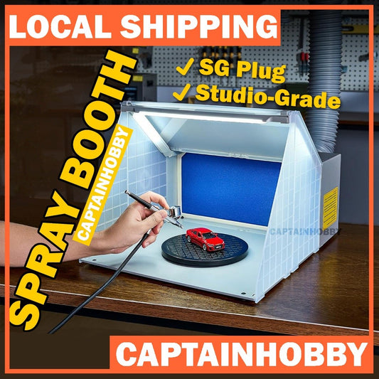 🔥1 Year Warranty🔥 Portable Airbrushing Spray Booth with LED Light Water Curtain for Gundam Miniature