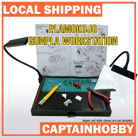 Gunpla Workstation by Plamokojo Pro Hobby Desktop Tool Stand Holder with LED Magnifying GlassFor Gundam  Tamiya