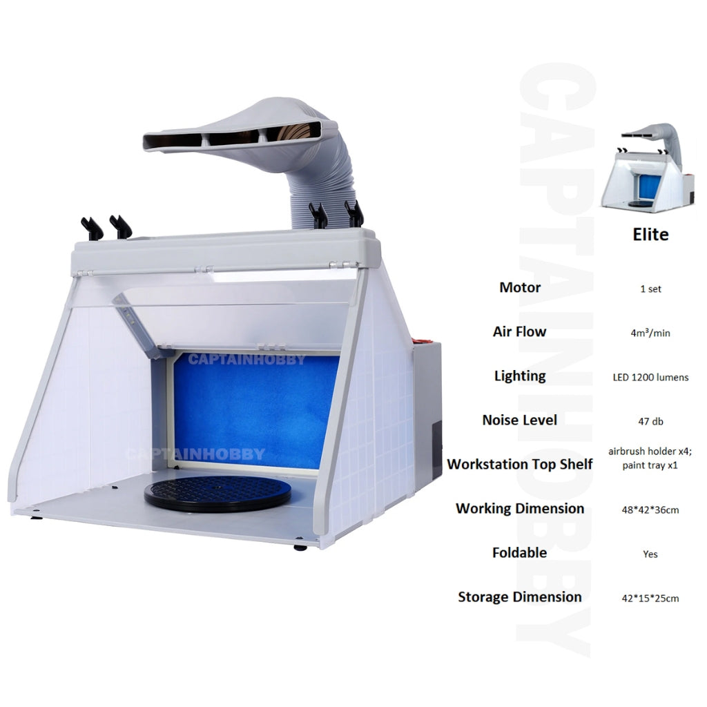 🔥1 Year Warranty🔥 Portable Airbrushing Spray Booth with LED Light Water Curtain for Gundam Miniature