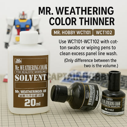 Mr Weathering Color Panel Liner & Thinner by Mr Hobby for Gundam Gunpla Scale Model  Figure
