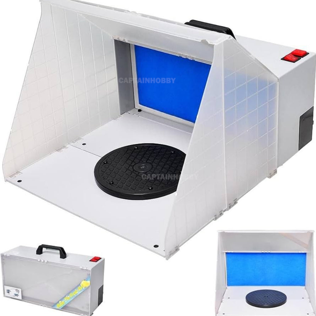 🔥1 Year Warranty🔥 Portable Airbrushing Spray Booth with LED Light Water Curtain for Gundam Miniature