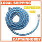 Premium 1.8 Metre Braided Nylon Flexible Air Hose 1/8 BSP for Tamiya, Iwata, Mr.Hobby Airbrushes