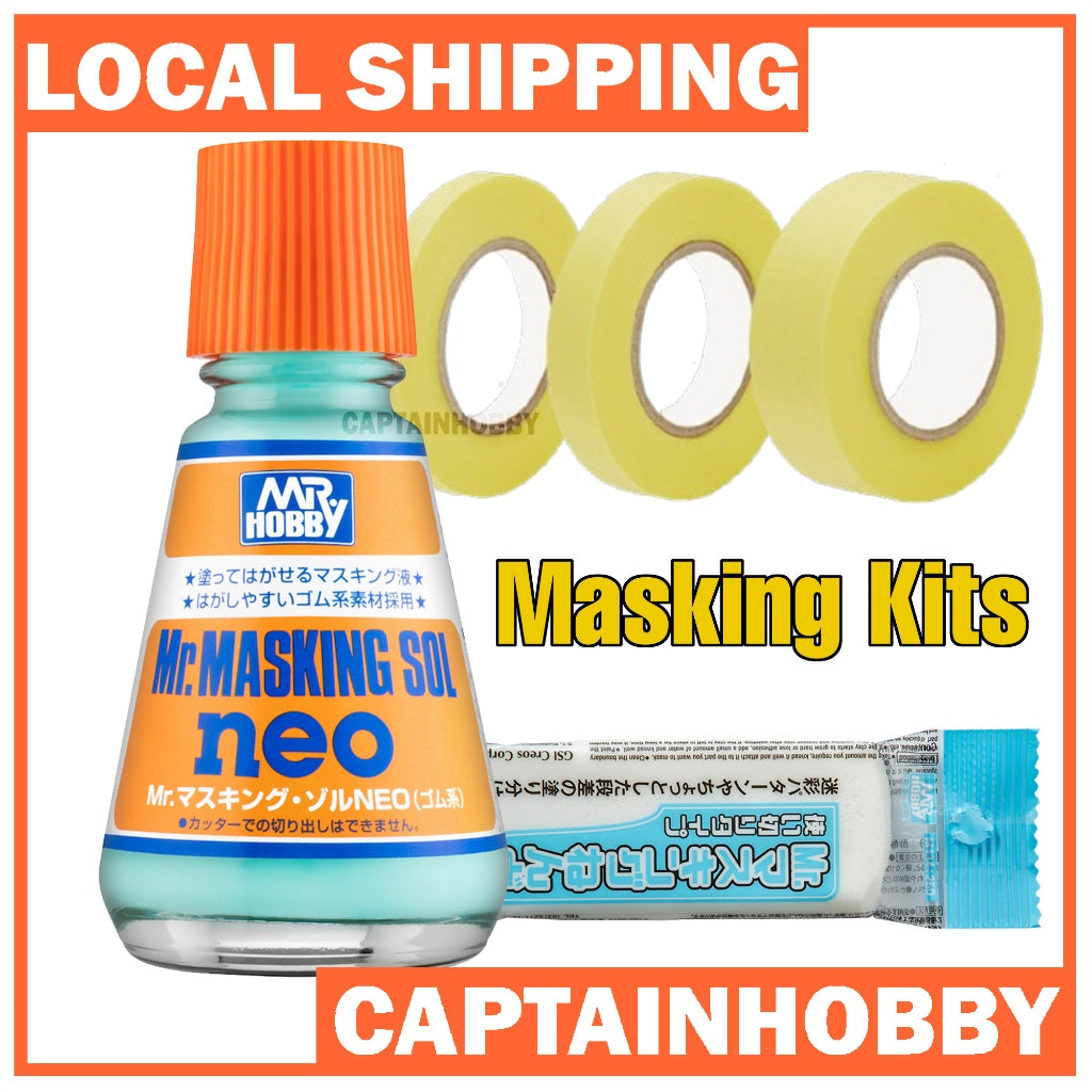 Mr. Hobby Masking Tape / Masking Sol Neo / Masking Clay –For Gunpla, Scale Model &Airbrush Detailing