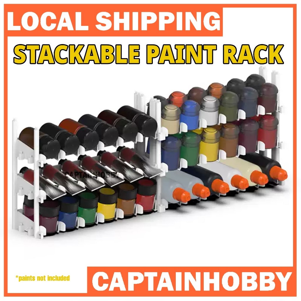 Stackable Paint Rack Holder – Desktop Paint Organizer for Vallejo AK Mig Mecha Tamiya Mr Color Paint